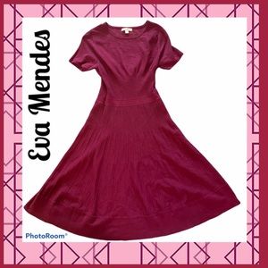 EVA MENDES COLLECTION Dasha Burgundy Sweater Dress Size S